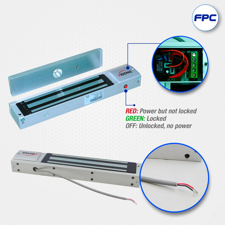 600lb Indoor Magnetic Lock with LED Sensor VIS-ML600LED