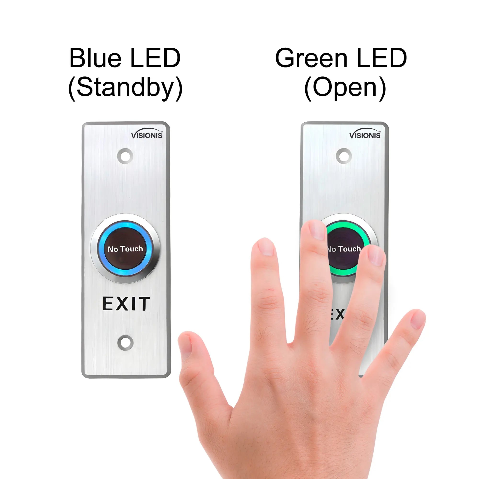 No touch exit buttons with timer delay - VIS-7028 Visionis