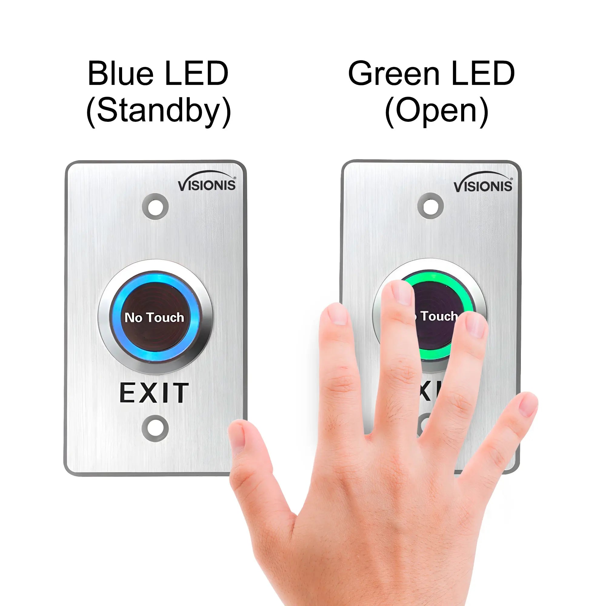 No touch push to exit button LED lights explanation - VIS-7029 Visionis