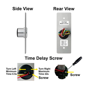 Touchless door exit button side view and rear view - VIS-7028 Visionis