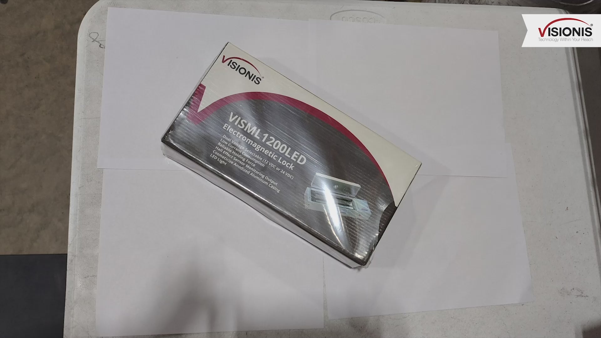 White Indoor Magnetic Door Lock. Up to 1200 lbs (545 kg) Holding Force. Visionis (Unboxing)