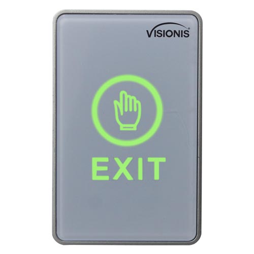 Visionis VIS-7026 - Indoor Touch Sensitive Type Standard Size Push to Exit Button for Door Access Control with LED NC COM and NO Outputs