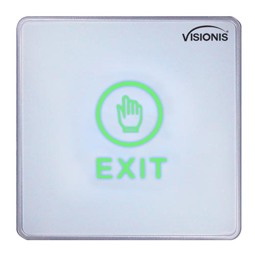 Visionis VIS-7027 - Indoor Touch Sensitive Type Wide Size Push to Exit Button for Door Access Control with LED NC COM and NO Outputs