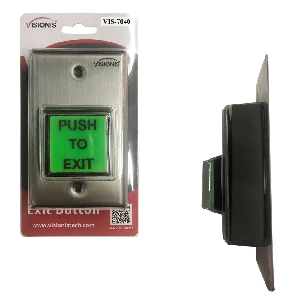 Green Push to Exit Button for Door Access Control With LED Light. “PUSH ...