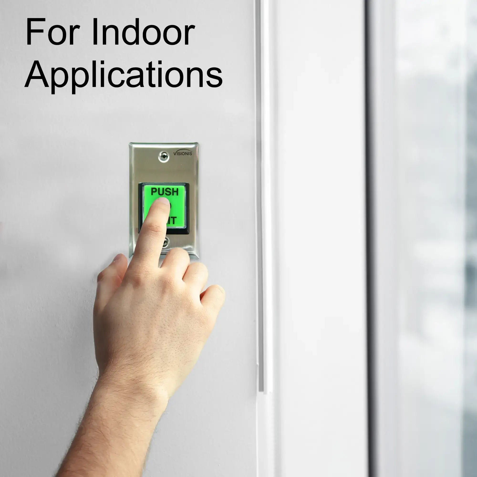 Green Push to Exit Button for Door Access Control With LED Light. “PUSH ...