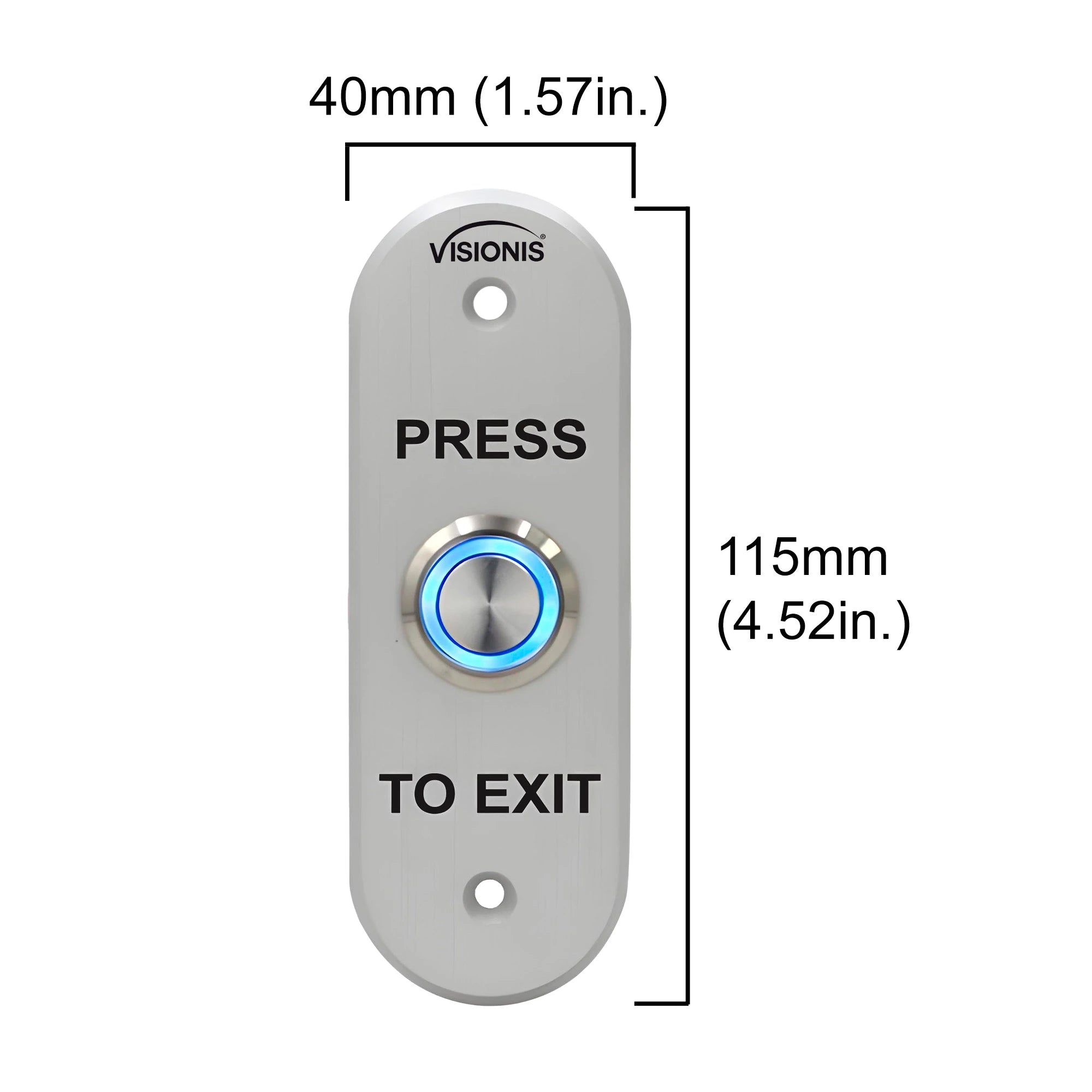 Push to exit button dimensions VIS-7036