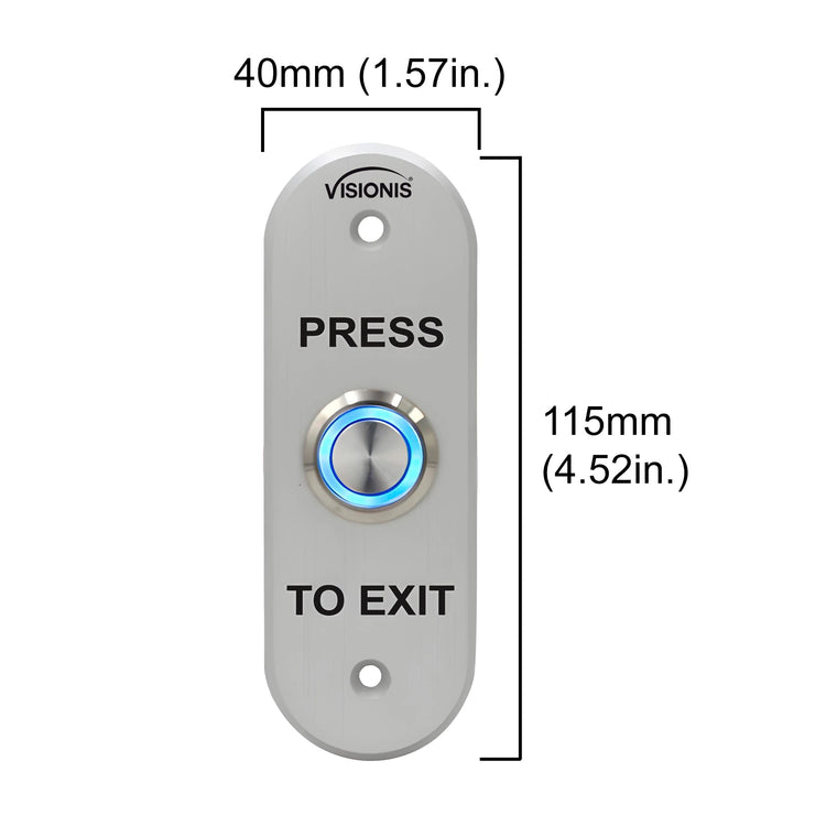 Push to exit button dimensions VIS-7036