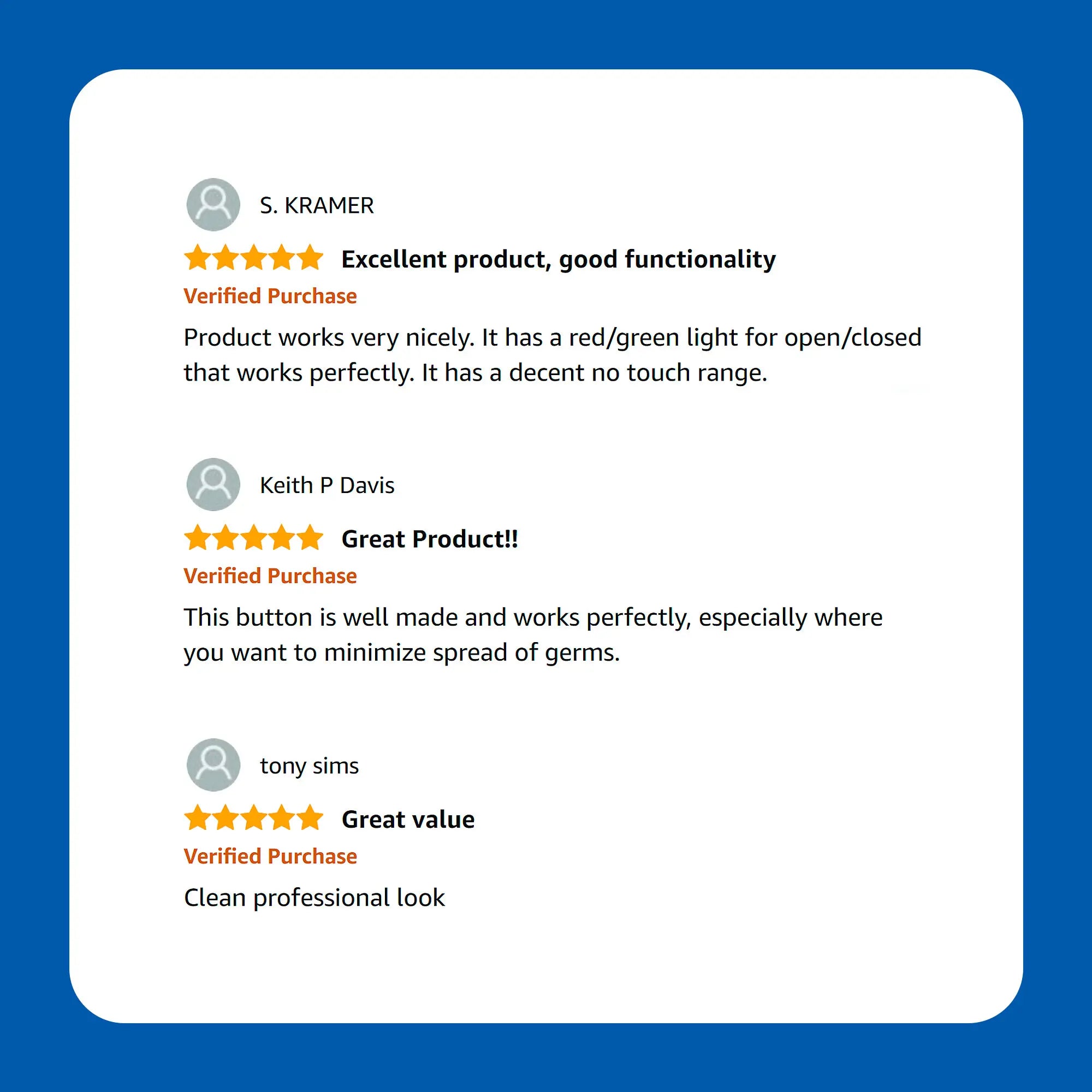 Touchless Exit Button Reviews - VIS-7029 Visionis