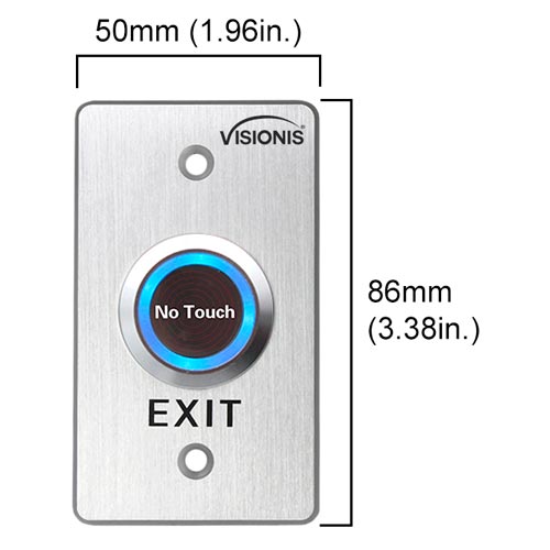 Visionis 8 Pack FPC-7569 VIS-7029 Indoor Stainless Steel No Touch Infrared Request To Exit Button With Time Delay Mid Size NO, COM And NC Outputs