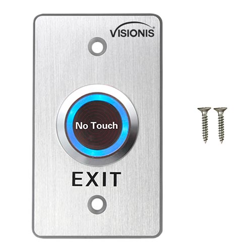 Visionis 6 Pack FPC-7568 VIS-7029 Indoor Stainless Steel No Touch Infrared Request To Exit Button With Time Delay Mid Size NO, COM And NC Outputs