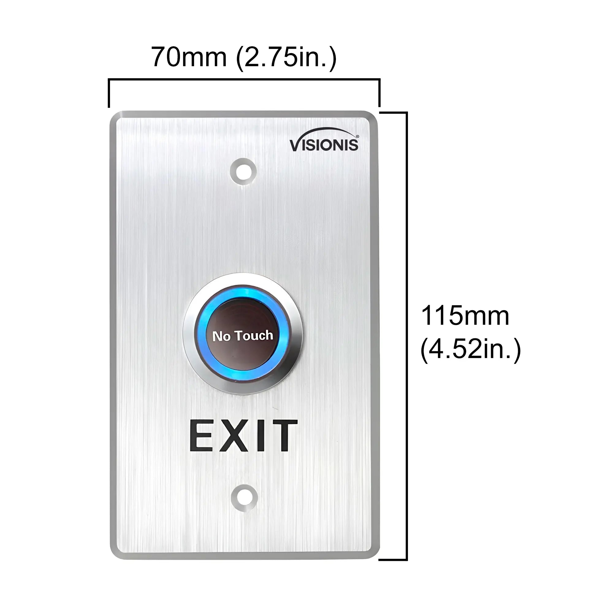 touchless exit button with LED indicators for access control systems. VIS-7013 VISIONIS