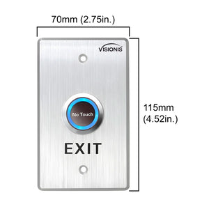 touchless exit button with LED indicators for access control systems. VIS-7013 VISIONIS