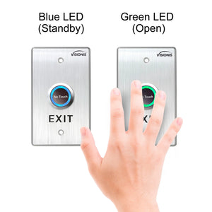 touchless exit button with LED indicators for access control systems. VIS-7013 VISIONIS