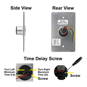 Time delay touchless exit button with LED indicators for access control systems. VIS-7013 VISIONIS