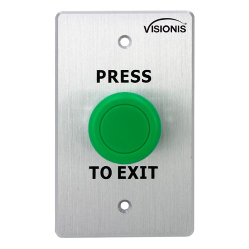 Visionis VIS-7032 - Indoor Big Green Request to Push to Exit Button for Door Access Control with NC COM and NO Outputs