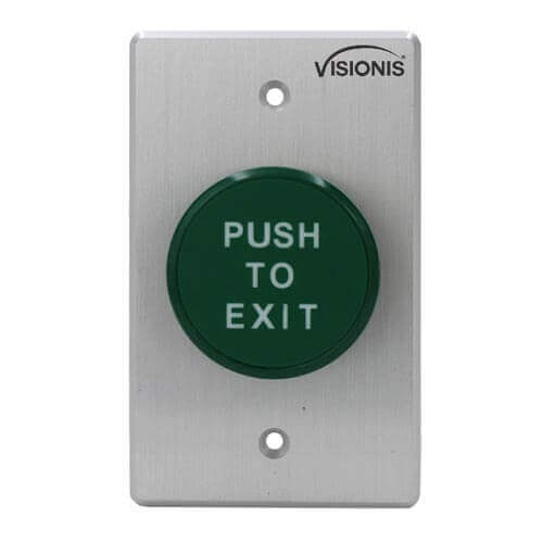 Visionis VIS-7034 - Indoor Big Round Green Request to Push to Exit Button for Door Access Control with NC COM and NO Outputs