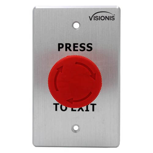 Visionis 8 Pack FPC-7584 VIS-7033 Indoor Big Red Request To Push To Exit Button For Door Access Control With NC COM And NO Outputs