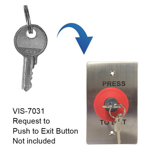 Visionis VIS-7031-SK - Spare Key for VIS-7031 Red Push to Exit Button