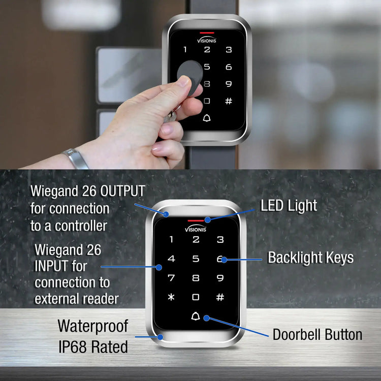 10 Inch Keypad 3000 User Capacity Keypad LEXI IP68 Waterproof RFID Keypad - 3000 User ...