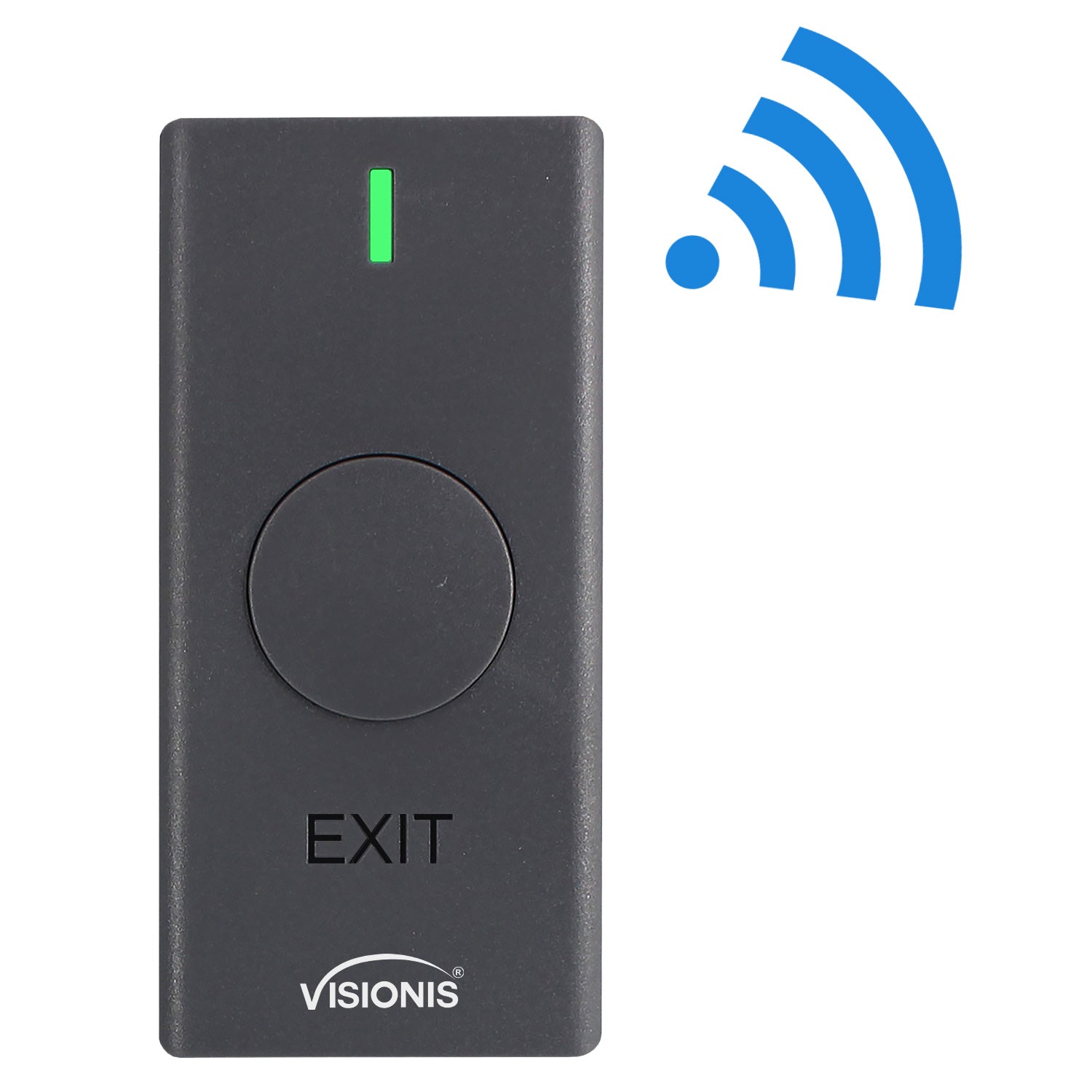 Visionis VIS-8013 - Indoor + Black + Access Control + 433MHz Wireless Request to Exit Button + Battery Operated