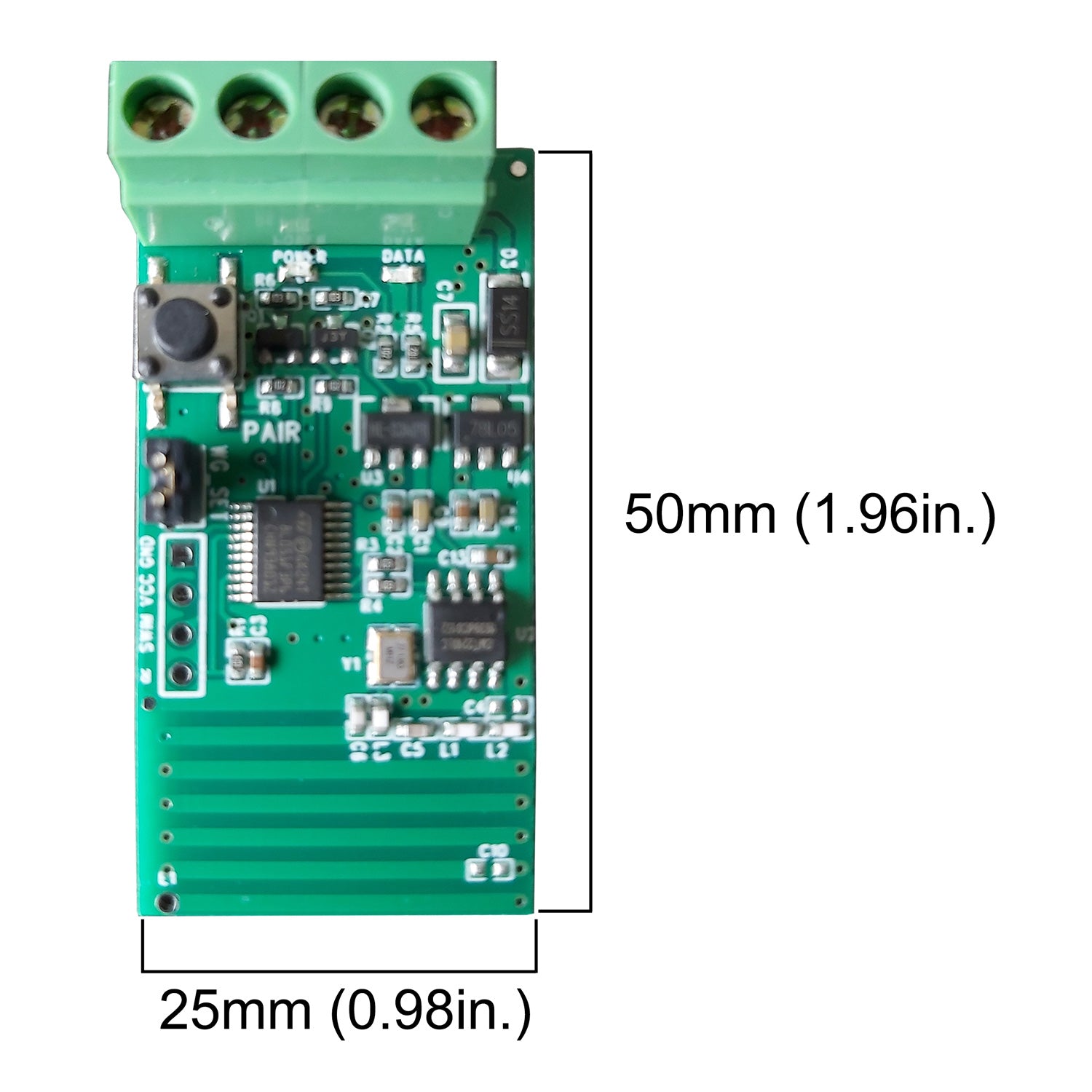 Visionis VIS-WPCB – Wireless Receiver PCB + 433MHz Rolling Code + Communication Between The Reader And Receiver + Receiver Can Be Connected To Any 3rd Party Wiegand Controller