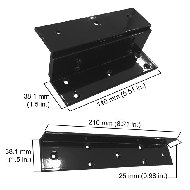 VIS-ZL300-BL - Black L and Z Bracket for 300lbs Electromagnetic Lock